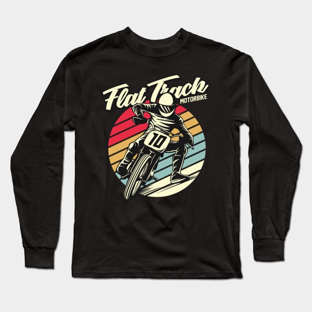 Flat track motorbike Long Sleeve T-Shirt by Teefold